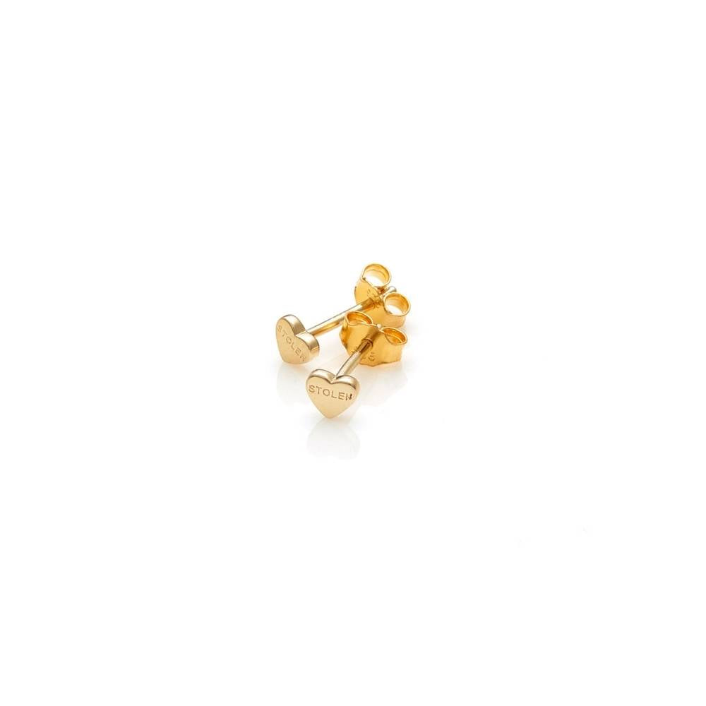 Stolen Girlfriends Club Tiny Stolen Heart Earrings - Gold Plated