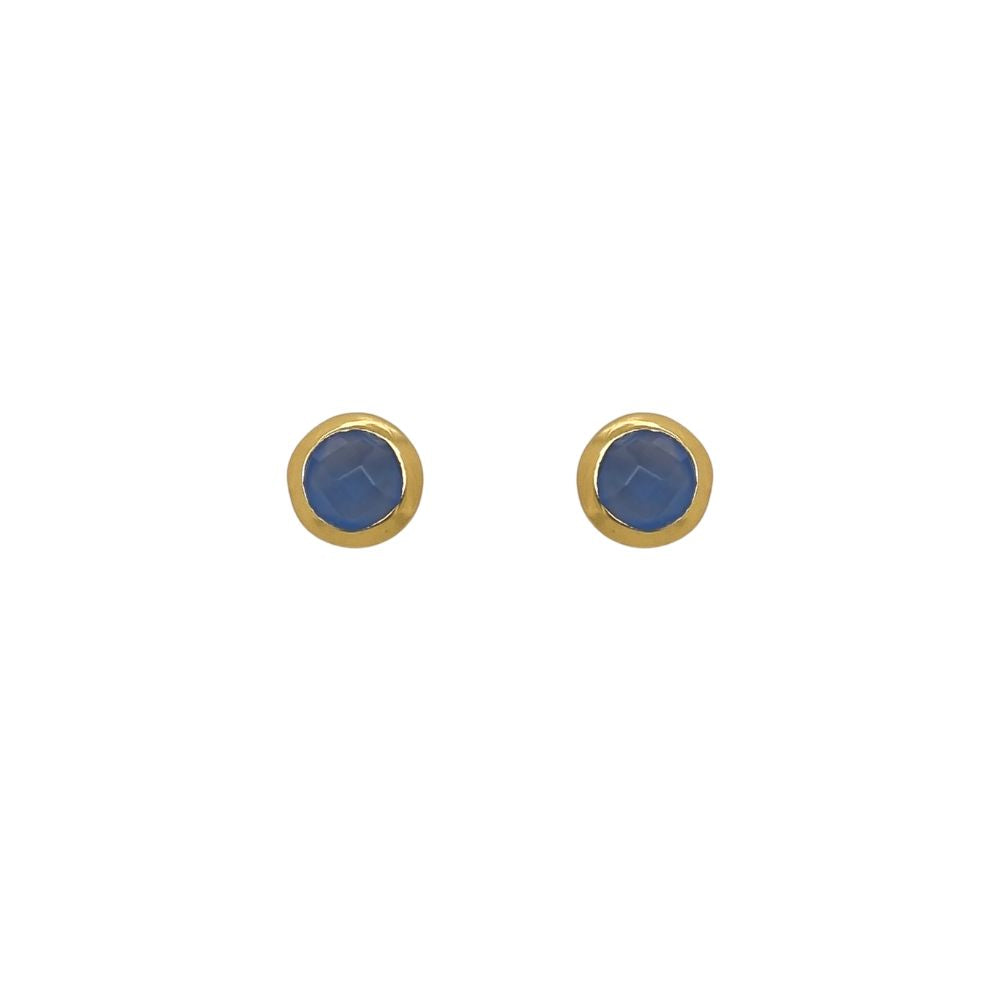 Luna 'Herse' Blue Calacite Gold Earrings