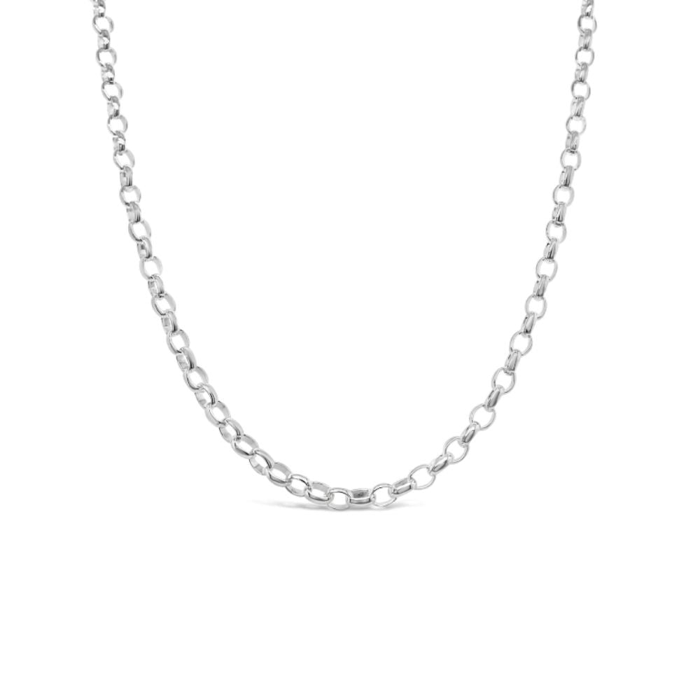 Omnia Sterling Silver Oval Belcher Chain - 45cm