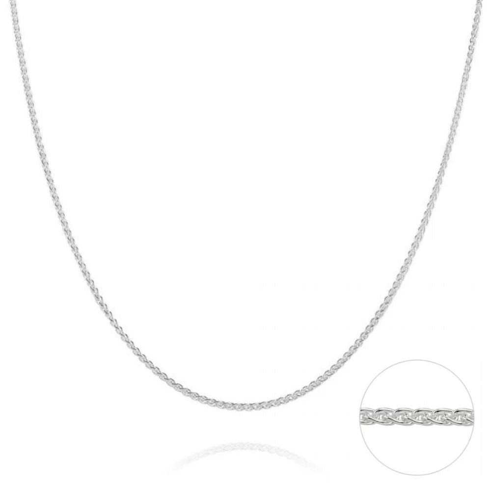 Omnia Sterling Silver Adjustable Wheat Chain - 50cm