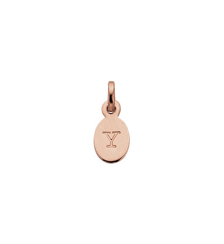 Kirstin Ash Oval Initial (Y) in Rose Gold Vermeil