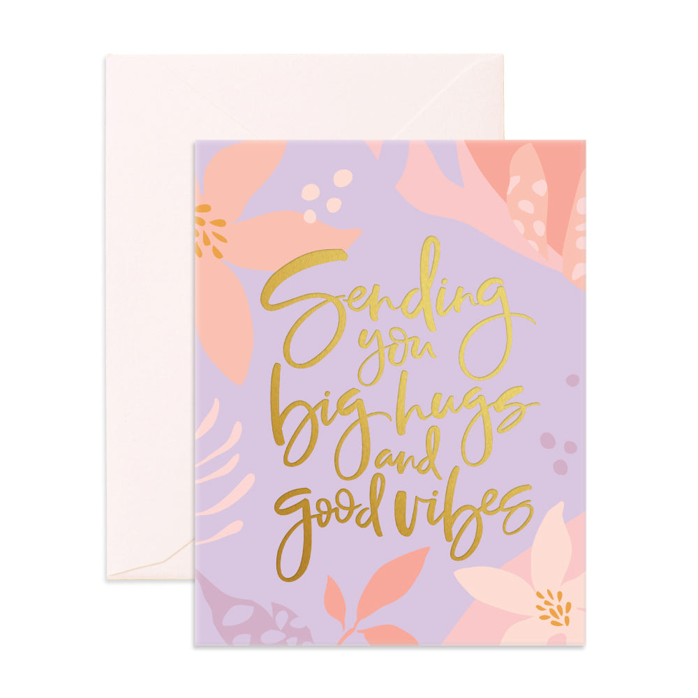 'Sending Big Hugs and Good Vibes' Greeting Card