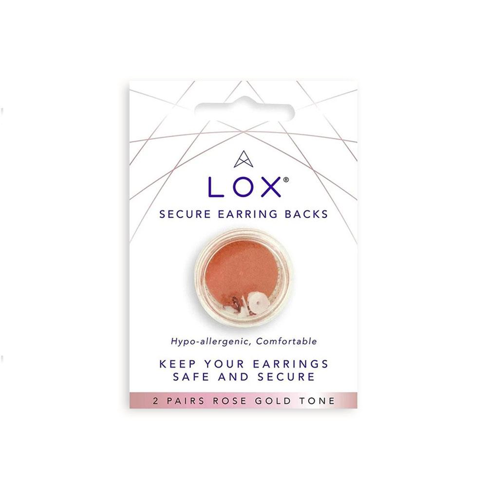 Lox Secure Earring Backs - Rose Tone